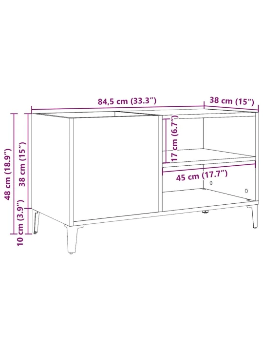 Skříňka na LP desky old wood 84,5 x 38 x 48 cm kompozitní dřevo