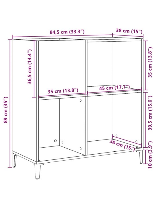Skříňka na LP desky dub artisan 84,5x38x89 cm kompozitní dřevo