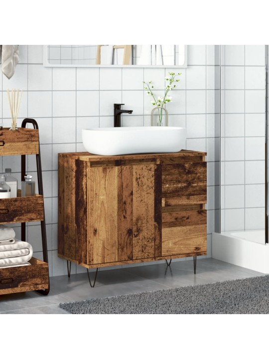 Koupelnová skříňka pod umyvadlo old wood 65x33x60 cm kompozit