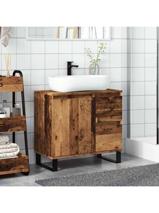 Koupelnová skříňka pod umyvadlo old wood 65x33x60 cm kompozit