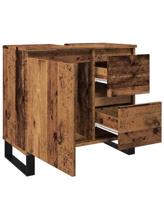 Koupelnová skříňka pod umyvadlo old wood 65x33x60 cm kompozit