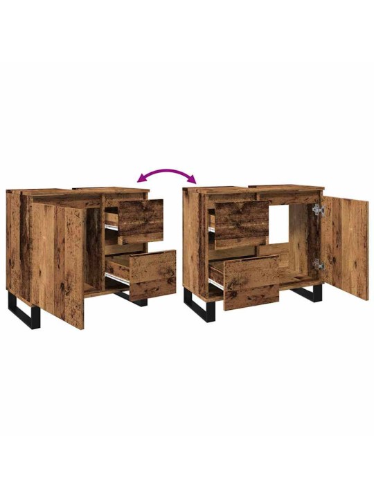 Koupelnová skříňka pod umyvadlo old wood 65x33x60 cm kompozit