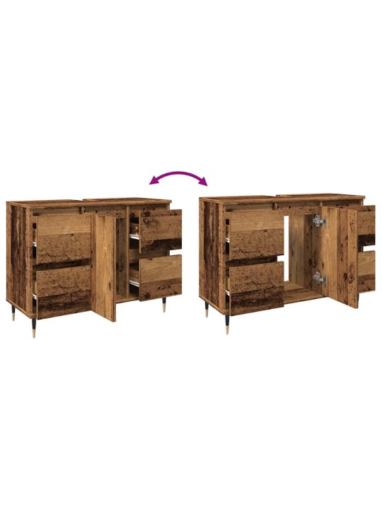 Koupelnová skříňka old wood 80 x 33 x 60 cm kompozitní dřevo