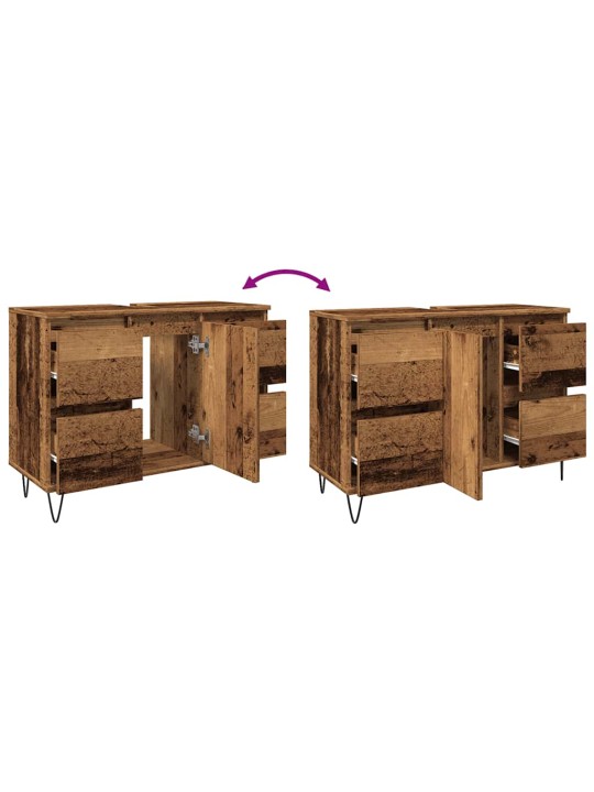 Koupelnová skříňka old wood 80 x 33 x 60 cm kompozitní dřevo