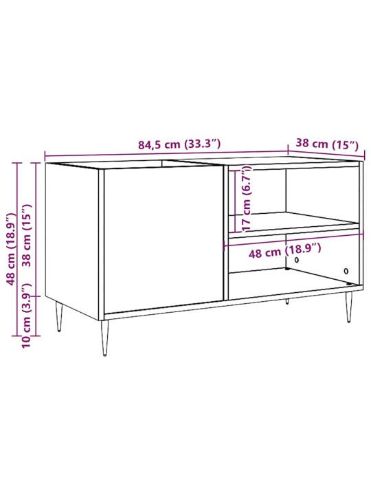 Skříňka na LP desky old wood 84,5 x 38 x 48 cm kompozitní dřevo