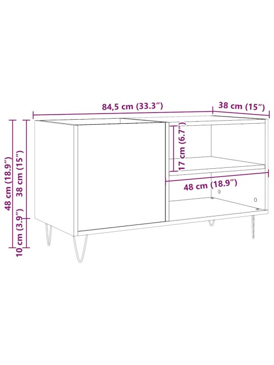 Skříňka na LP desky dub artisan 84,5x38x48 cm kompozitní dřevo