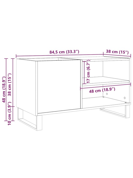 Skříňka na LP desky dub artisan 84,5x38x48 cm kompozitní dřevo