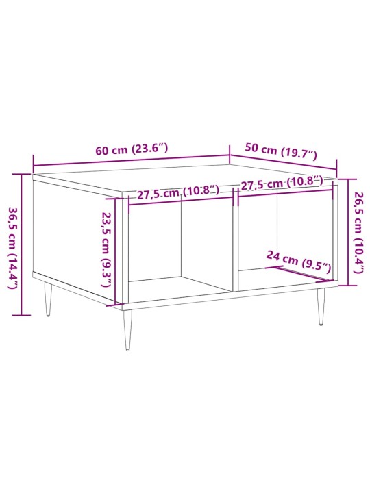 Konferenční stolek old wood 60 x 50 x 36,5 cm kompozitní dřevo