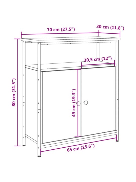 Příborník old wood 70 x 30 x 80 cm kompozitní dřevo