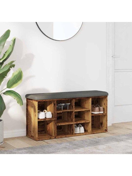 Lavice s botníkem starého dřeva 102x32x50 cm engineered wood