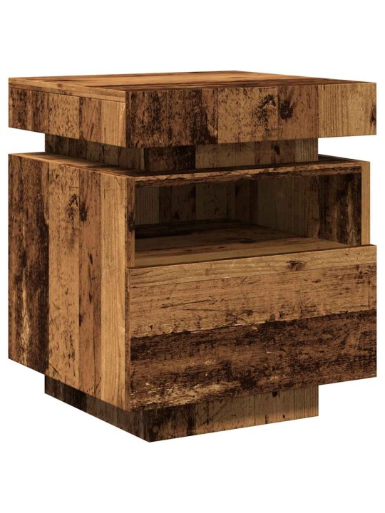 Noční stolek s led osvětlením old wood 40 x 39 x 48,5 cm