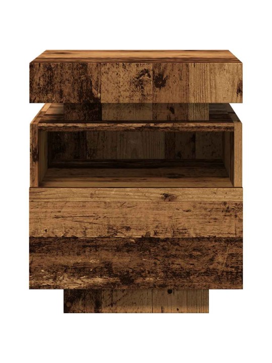 Noční stolek s led osvětlením old wood 40 x 39 x 48,5 cm