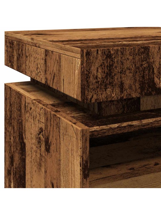 Noční stolek s led osvětlením old wood 40 x 39 x 48,5 cm