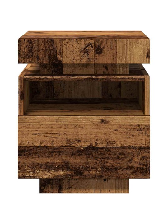 Noční stolky s led osvětlením 2 ks old wood 40 x 39 x 48,5 cm