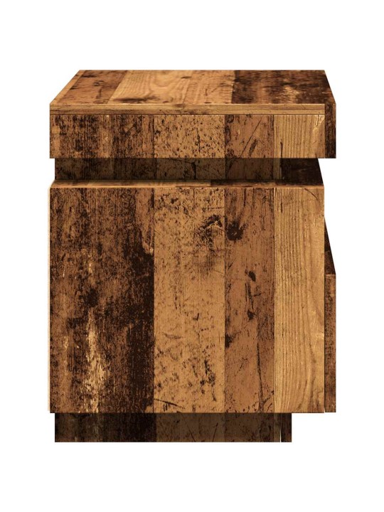 Noční stolky s led osvětlením 2 ks old wood 40 x 39 x 48,5 cm