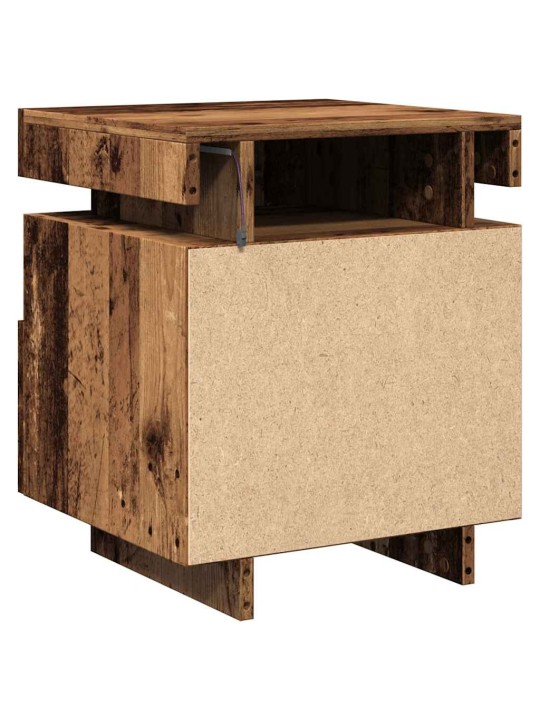 Noční stolky s led osvětlením 2 ks old wood 40 x 39 x 48,5 cm