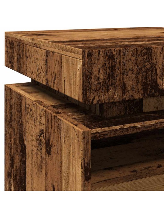 Noční stolky s led osvětlením 2 ks old wood 40 x 39 x 48,5 cm