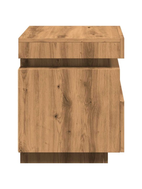 Noční stolek s led osvětlením dub artisan 40 x 39 x 48,5 cm