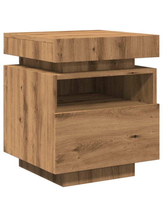 Noční stolky s led osvětlením 2 ks dub artisan 40x39x48,5 cm