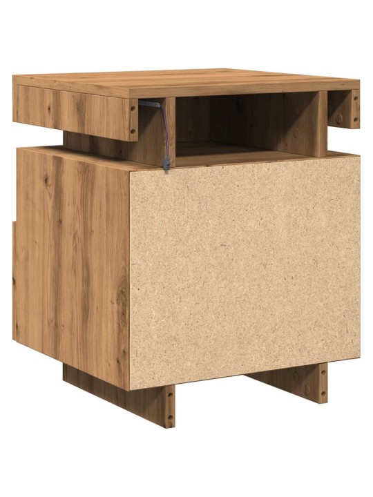 Noční stolky s led osvětlením 2 ks dub artisan 40x39x48,5 cm