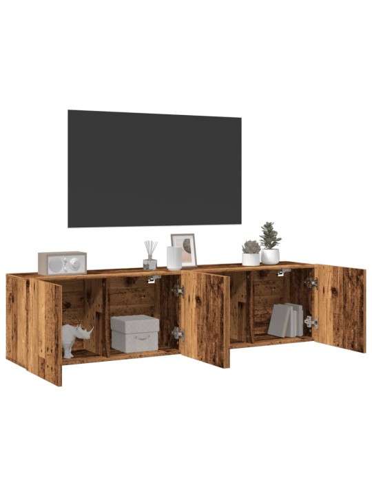 Tv skříňky nástěnné 2 ks old wood 80 x 30 x 41 cm
