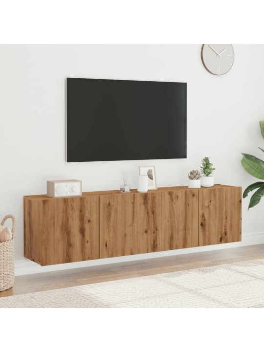 Tv skříňky nástěnné 2 ks dub artisan 80 x 30 x 41 cm