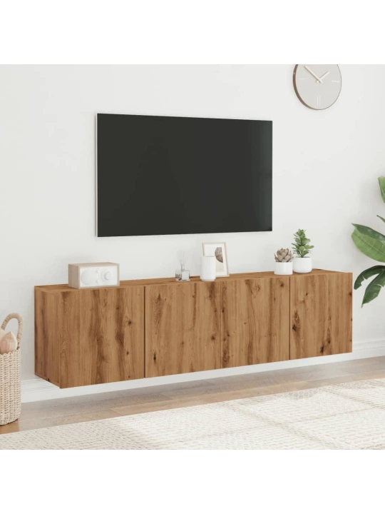 Tv skříňky nástěnné 2 ks dub artisan 80 x 30 x 41 cm
