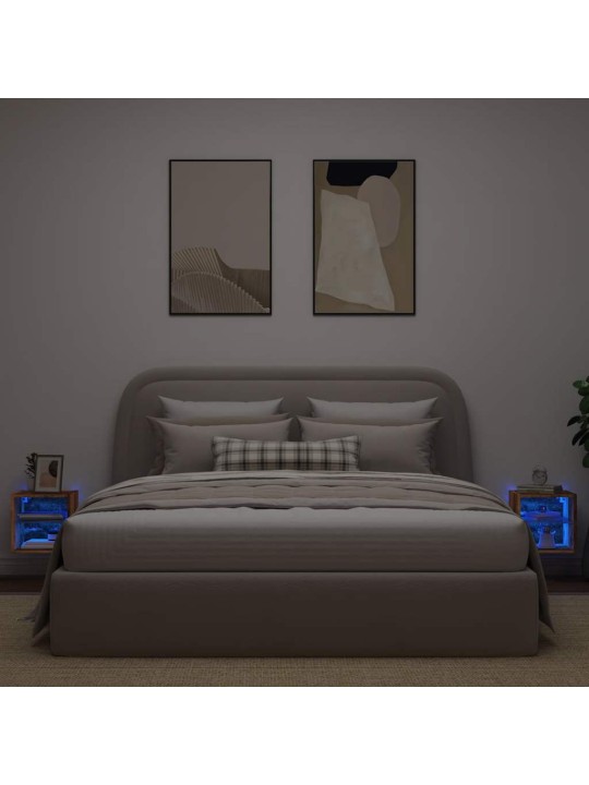 Nástěnné TV skříňky s LED 2 ks starého dřeva 30x28,5x30 cm