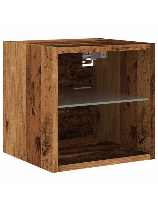 Nástěnné TV skříňky s LED 2 ks starého dřeva 30x28,5x30 cm