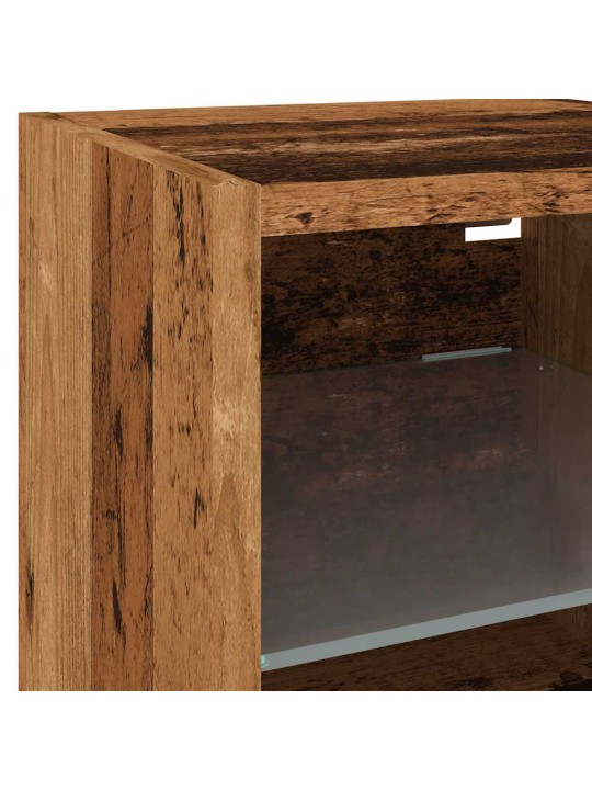 Nástěnné TV skříňky s LED 2 ks starého dřeva 30x28,5x30 cm