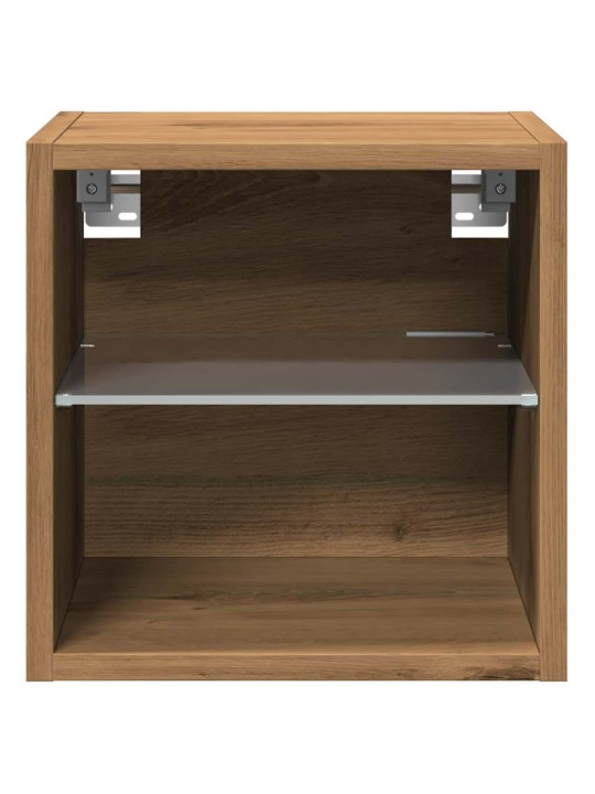 Nástěnná tv skříňka s led osvětlením dub artisan 30x28,5x30 cm