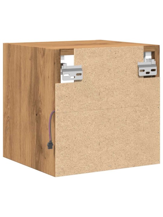 Nástěnná tv skříňka s led osvětlením dub artisan 30x28,5x30 cm