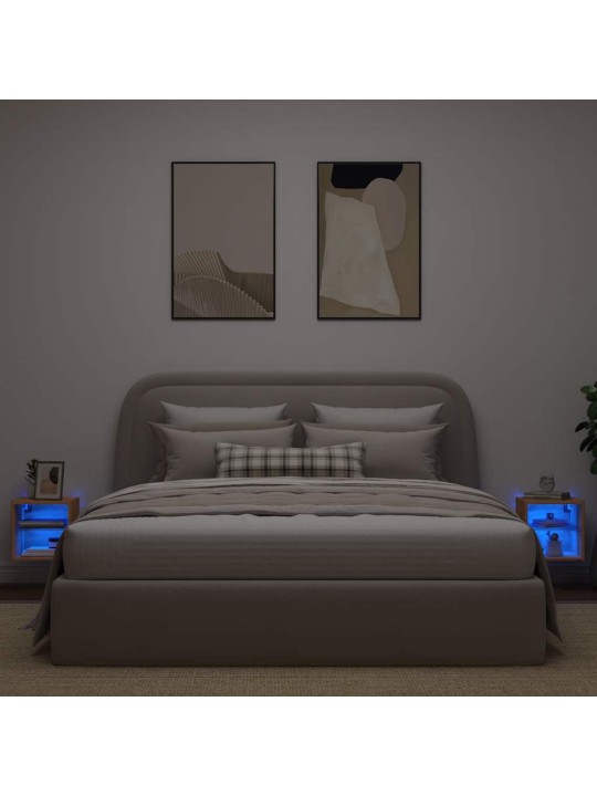 Nástěnné tv skříňky s led 2 ks dub artisan 30 x 28,5 x 30 cm