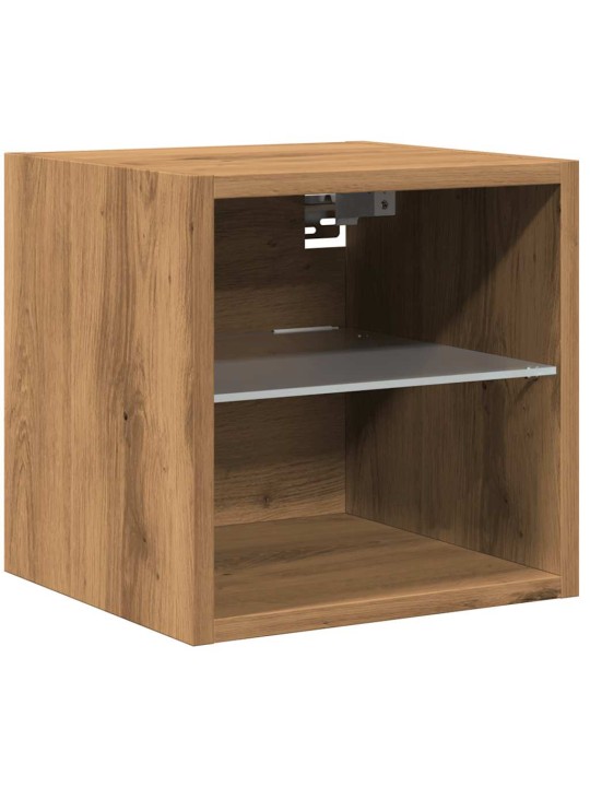 Nástěnné tv skříňky s led 2 ks dub artisan 30 x 28,5 x 30 cm