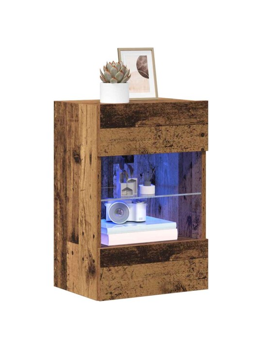 Nástěnné tv skříňky s led 2 ks starého dřeva 40x30x60,5 cm