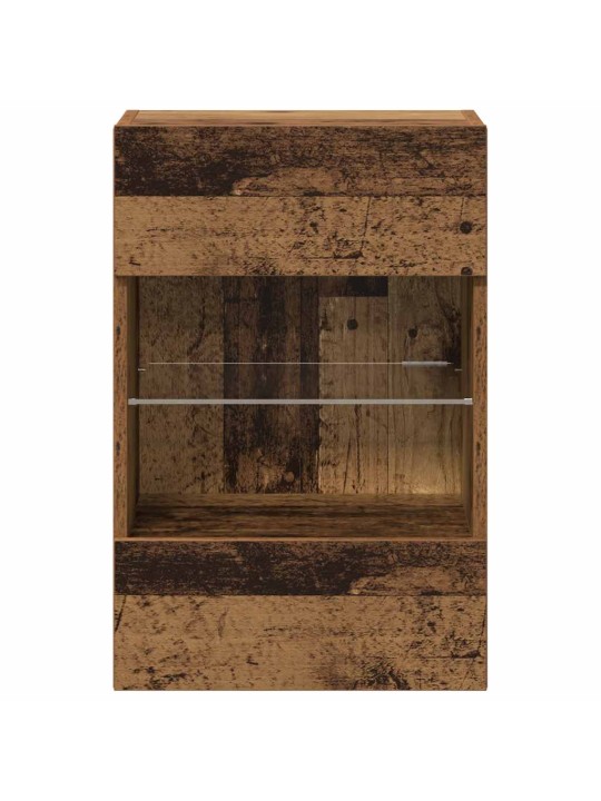 Nástěnné tv skříňky s led 2 ks starého dřeva 40x30x60,5 cm