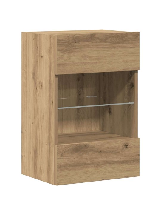 Nástěnné tv skříňky s led 2 ks dub artisan 40 x 30 x 60,5 cm