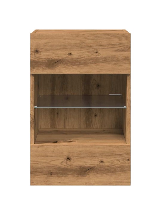 Nástěnné tv skříňky s led 2 ks dub artisan 40 x 30 x 60,5 cm
