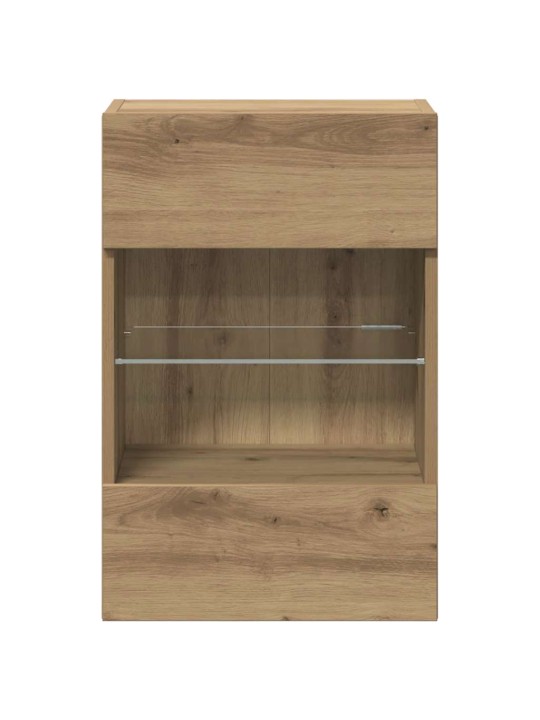 Nástěnné tv skříňky s led 2 ks dub artisan 40 x 30 x 60,5 cm