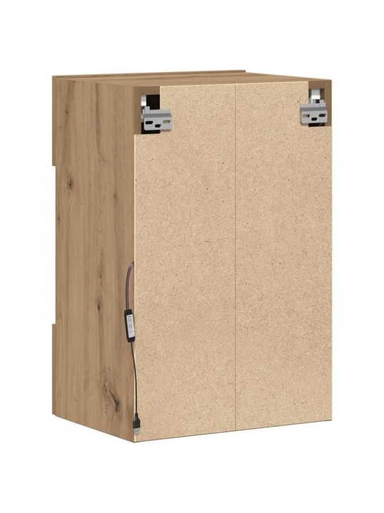 Nástěnné tv skříňky s led 2 ks dub artisan 40 x 30 x 60,5 cm