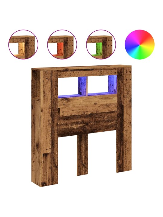 Čelo postele s LED old wood 100x18,5x103,5 cm kompozitní dřevo