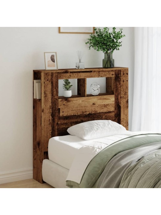 Čelo postele s LED old wood 100x18,5x103,5 cm kompozitní dřevo