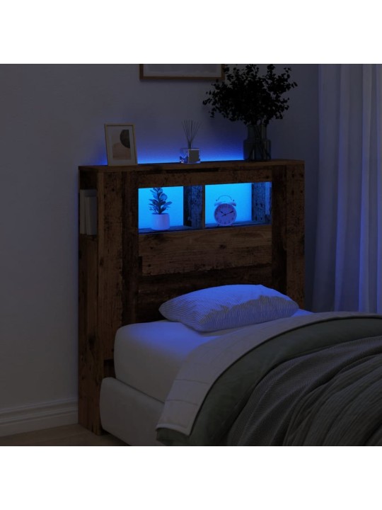 Čelo postele s LED old wood 100x18,5x103,5 cm kompozitní dřevo