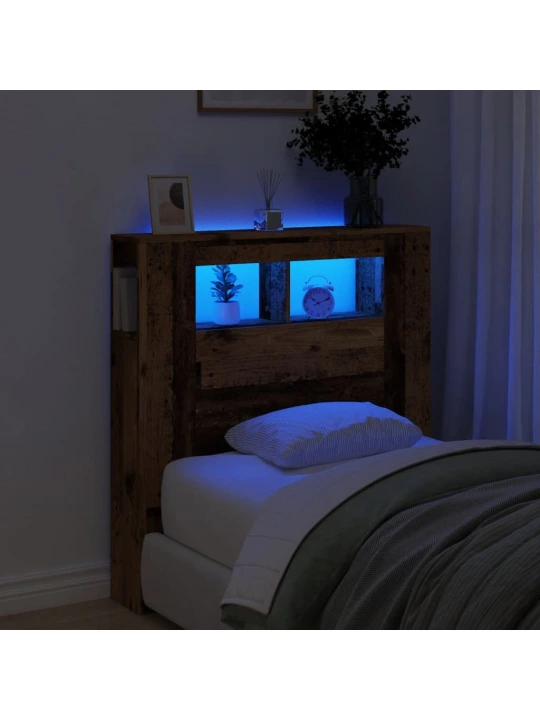 Čelo postele s LED old wood 100x18,5x103,5 cm kompozitní dřevo