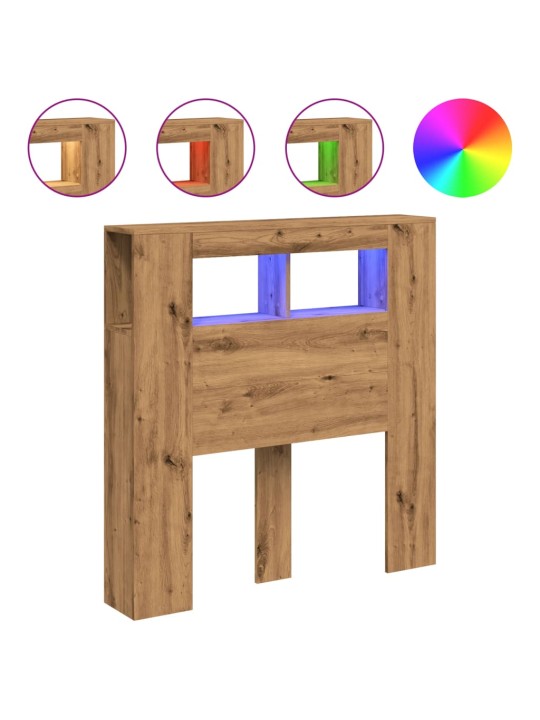 Čelo postele LED dub artisan 100x18,5x103,5 cm kompozitní dřevo