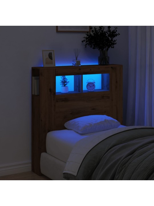 Čelo postele LED dub artisan 100x18,5x103,5 cm kompozitní dřevo