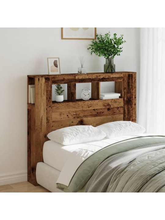 Čelo postele s led old wood 120x18,5x103,5 cm kompozitní dřevo