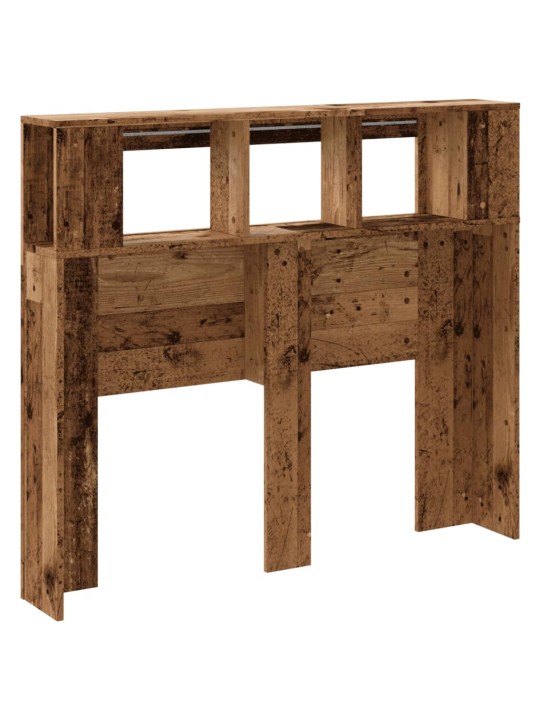 Čelo postele s led old wood 120x18,5x103,5 cm kompozitní dřevo