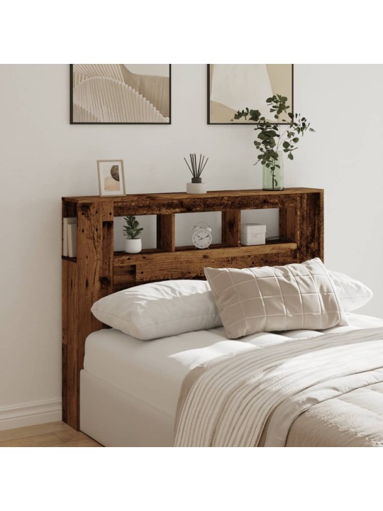 Čelo postele s led old wood 140x18,5x103,5 cm kompozitní dřevo