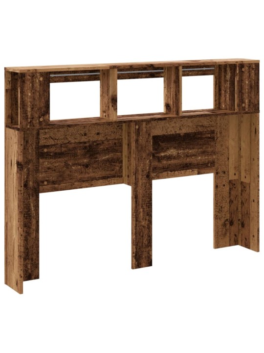 Čelo postele s led old wood 140x18,5x103,5 cm kompozitní dřevo
